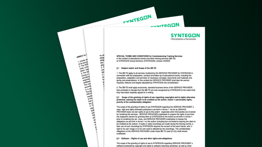 Special T&Cs for Training Services (BB-TD) – Syntegon Germany