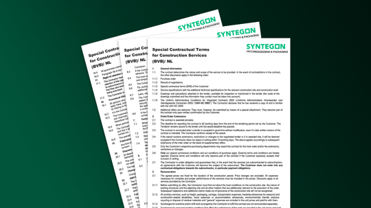 Special Contractual Terms for Construction Services